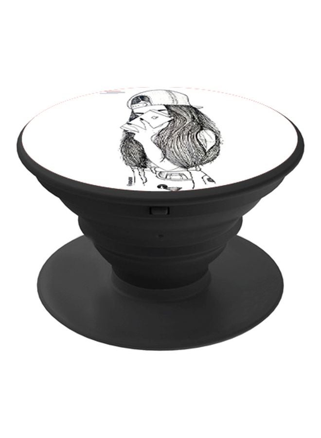 بي بي حامل بوب سوكيت بطبعة فتاة مع هاتف أسود/ أبيض - Image 1