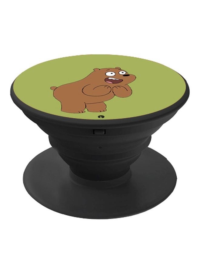 BP Cartoon Printed Pop Socket Phone Holder Green/Brown/Black - Image 1