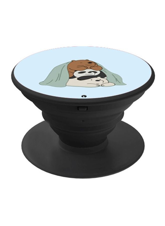 BP Cartoon Printed Pop Socket Phone Holder Blue/Brown/Black - Image 1