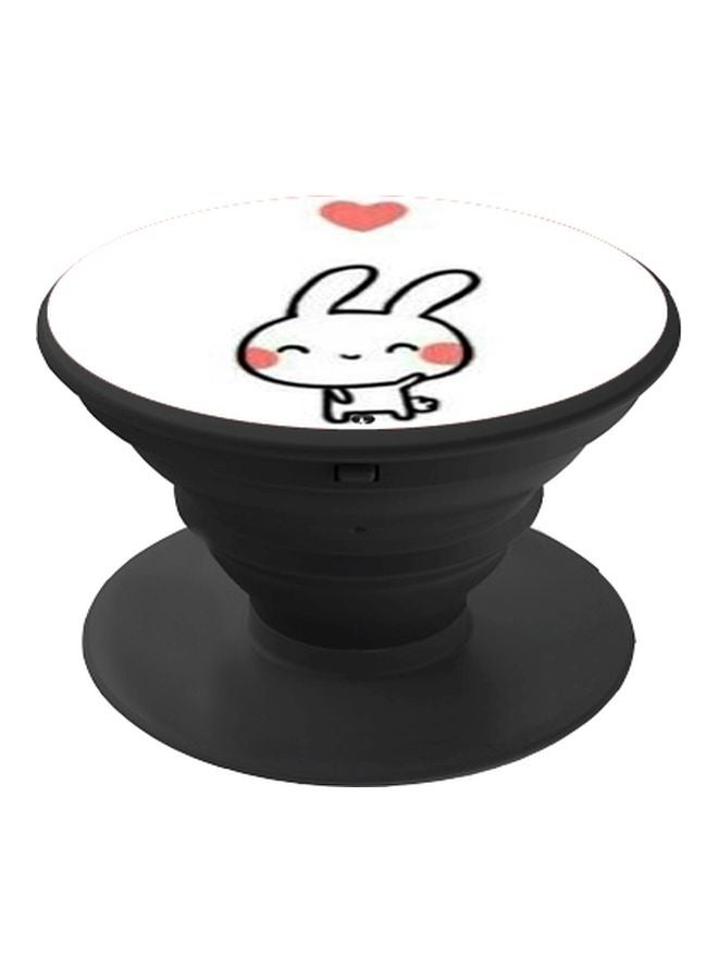 BP Cartoon Bunny Printed Pop Socket Phone Holder White/Black/Red - Image 1