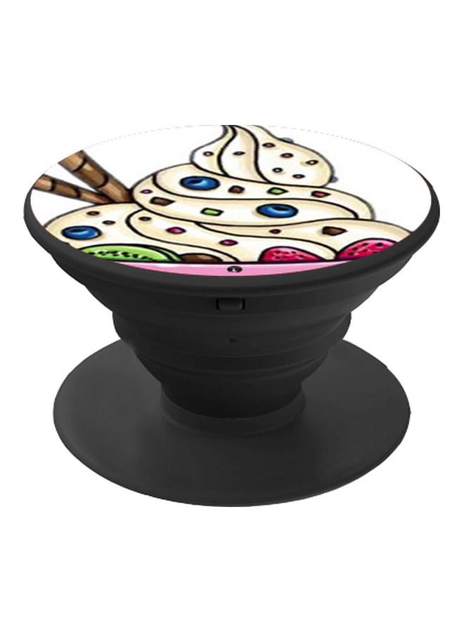 BP Cartoon Printed Pop Socket Phone Holder Black/White/Beige - Image 1