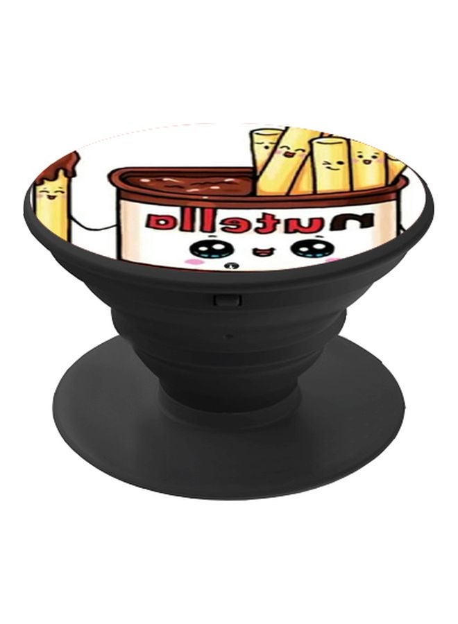 BP Cartoon Printed Pop Socket Phone Holder White/Black/Brown - Image 1