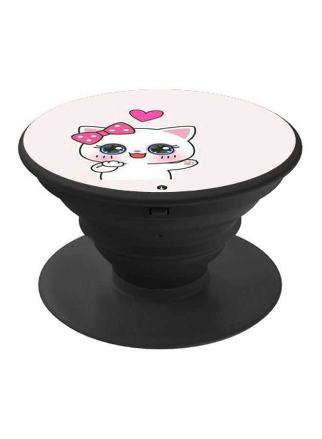 BP Cartoon Bunny Printed Pop Socket Phone Holder Pink/Black  - Image 1
