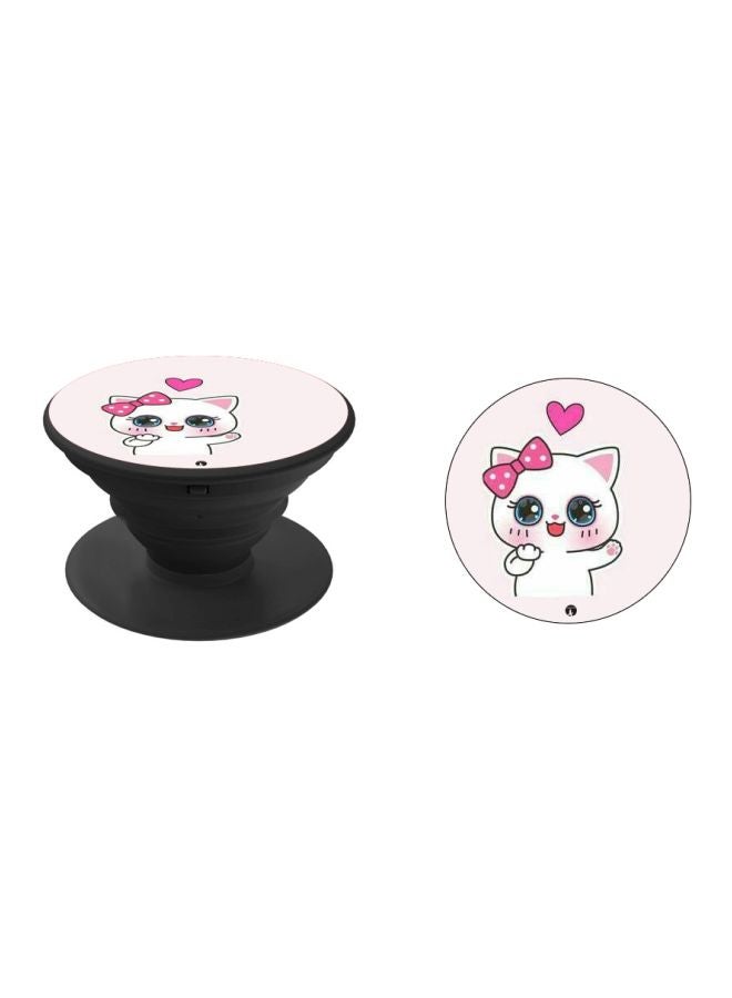 BP Cartoon Bunny Printed Pop Socket Phone Holder Pink/Black  - Image 2