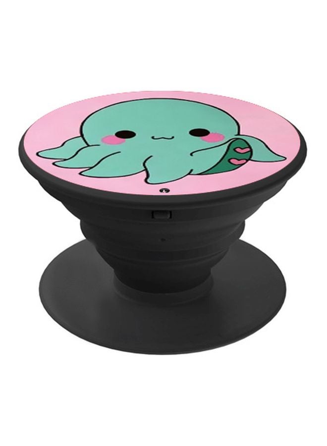 بي بي حامل هاتف بوب سوكيت بطبعة رسم كرتوني لأخطبوط أسود/ بنفسجي/ أزرق - Image 1