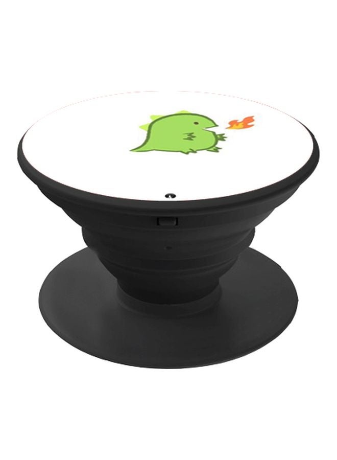 BP Cartoon Dragon Printed Pop Socket Phone Holder White/Green/Black - Image 1