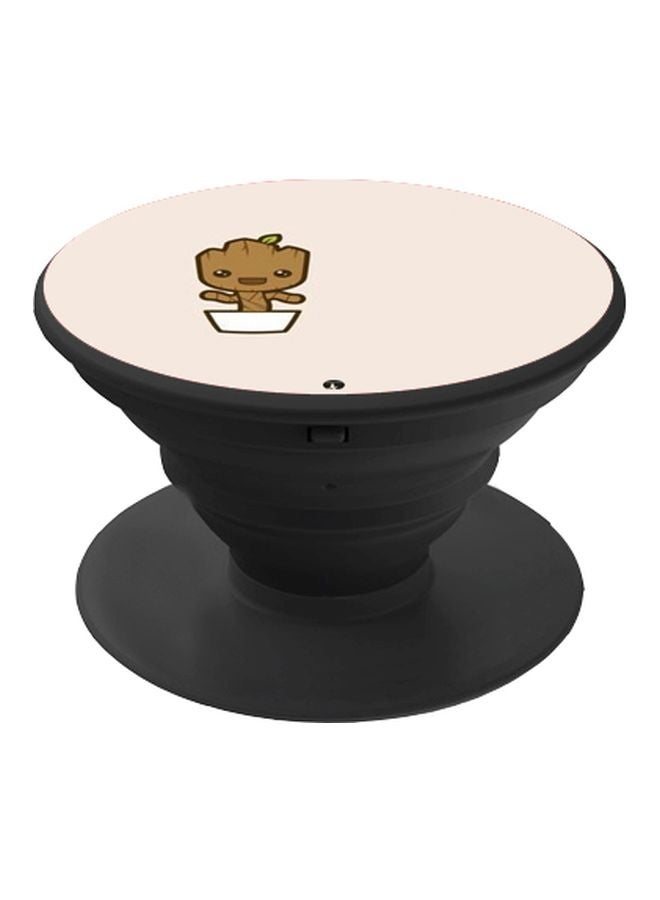 BP Cartoon Dragon Printed Pop Socket Phone Holder Beige/Brown/White - Image 1
