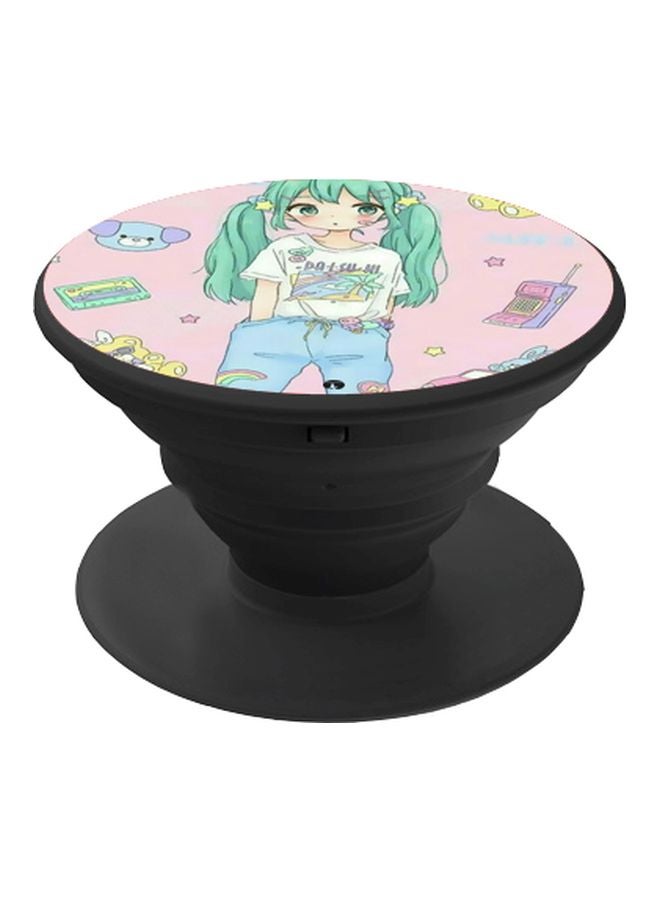 BP Cartoon Printed Pop Socket Phone Holder Pink/Green/White  - Image 1
