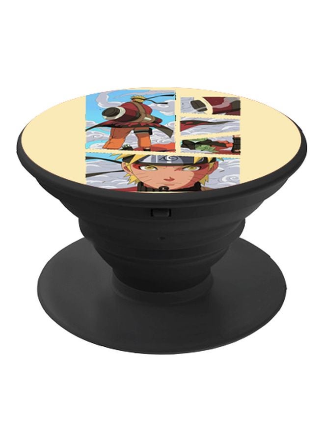 BP Anime Printed Pop Socket Phone Holder Black/Beige/Blue - Image 1