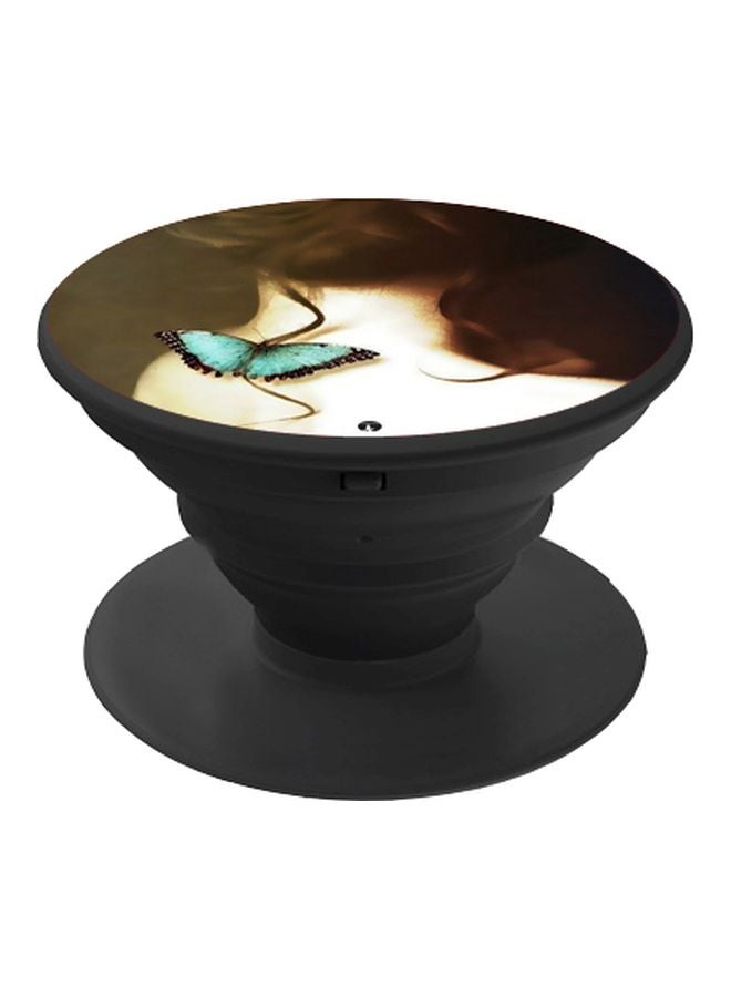 BP Girl Printed Pop Socket Phone Holder Black/Beige/Green - Image 1
