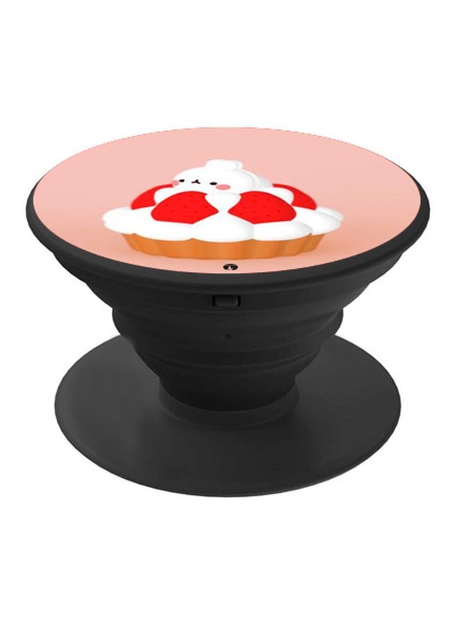 BP Cupcake Cartoon Printed Pop Socket Phone Holder Black/Red/Pink - Image 1