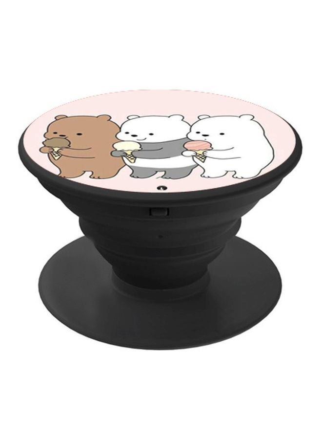 Bears Printed Pop Socket Phone Holder Black/White/Pink