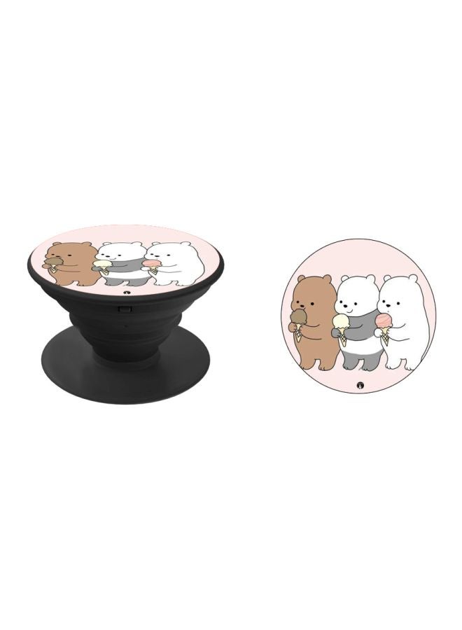 Bears Printed Pop Socket Phone Holder Black/White/Pink