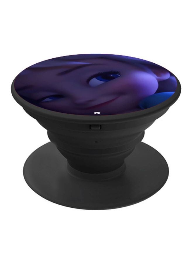 BP Cartoon Girl Printed Pop Socket Phone Holder Black/Blue/White - Image 1