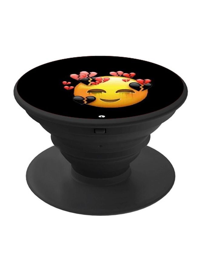 BP Emoji Printed Pop Socket Phone Holder Black/Yellow/Red - Image 1
