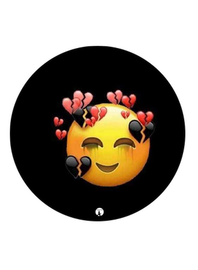 BP Emoji Printed Pop Socket Phone Holder Black/Yellow/Red - Image 2