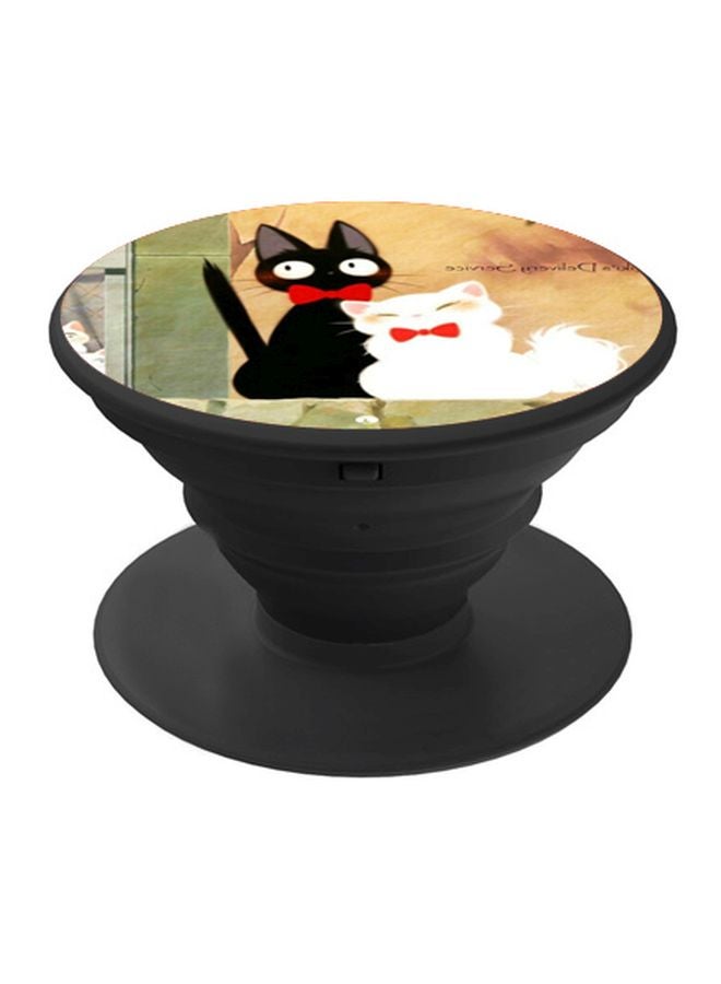 BP Cat Printed Pop Socket Phone Holder White/Red/Black - Image 1