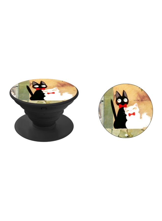 BP Cat Printed Pop Socket Phone Holder White/Red/Black - Image 2