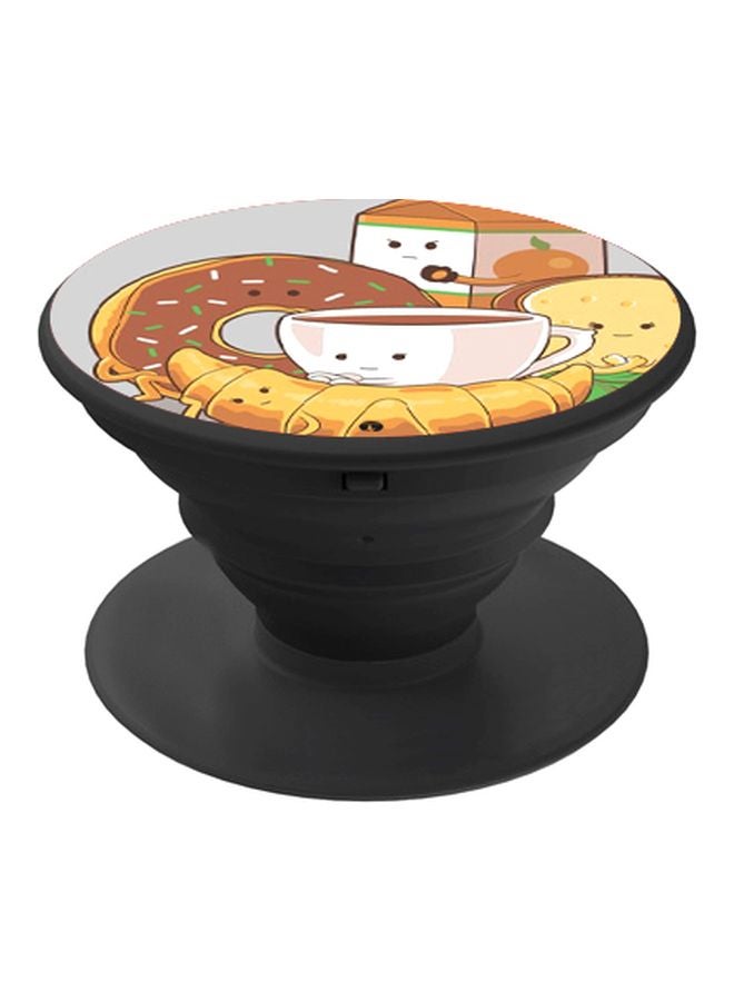 BP Cartoon Printed Pop Socket Phone Holder Brown/White/Black - Image 1