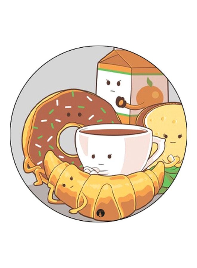 BP Cartoon Printed Pop Socket Phone Holder Brown/White/Black - Image 2