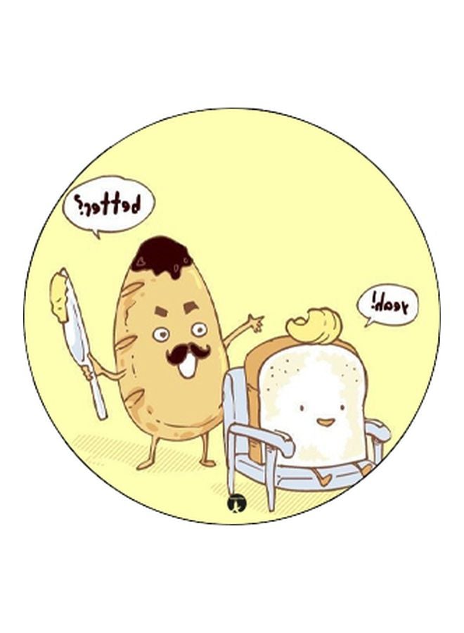 BP Cartoon Printed Pop Socket Phone Holder Yellow/Brown/Black - Image 2