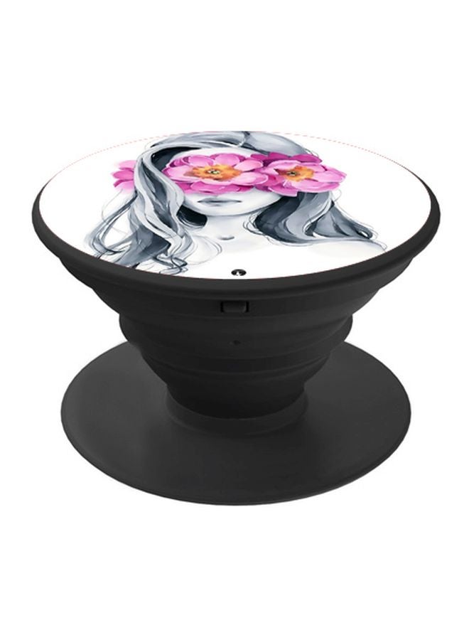 BP Girl Printed Pop Socket Phone Holder White/Pink/Black - Image 1