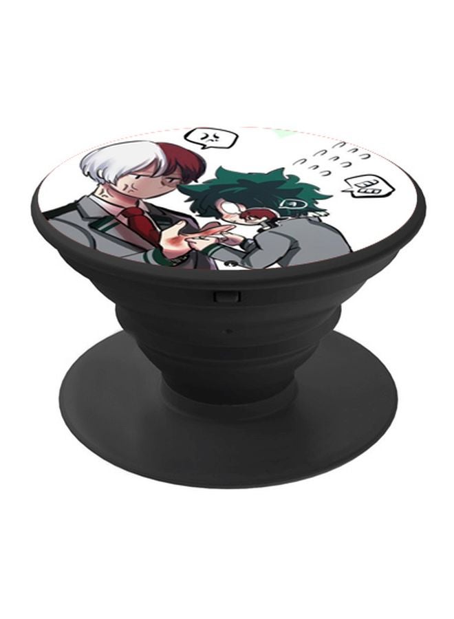 BP Anime Printed Pop Socket Phone Holder White/Green/Black - Image 1
