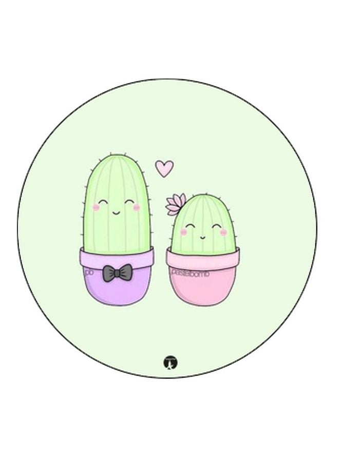 BP Cartoon Cactus Printed Pop Socket Phone Holder Green/Pink/Black - Image 2