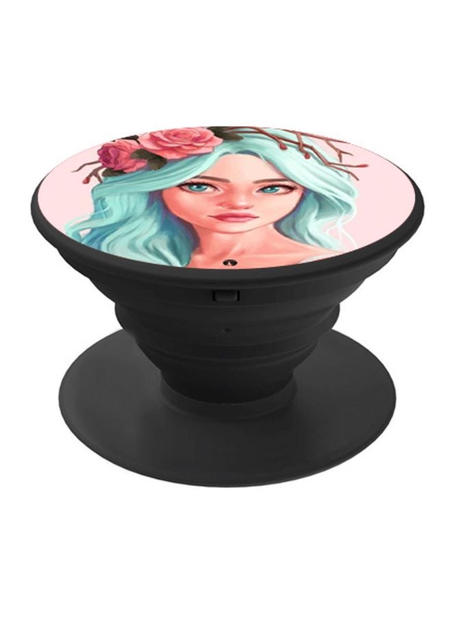 BP Girl Printed Pop Socket Phone Holder Blue/Pink/Black - Image 1