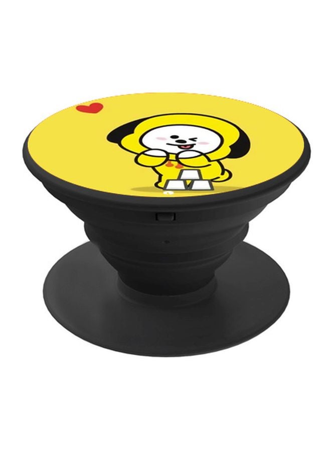 BP Cartoon Printed Pop Socket Phone Holder Yellow/White/Black - Image 1