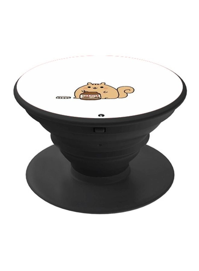 BP Cartoon Printed Pop Socket Phone Holder White/Beige/Black - Image 1