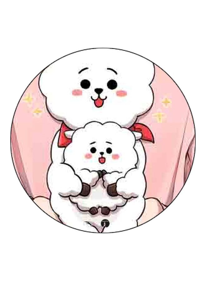 BP BT21 RJ Printed Pop Socket Phone Holder White/Pink/Black - Image 2