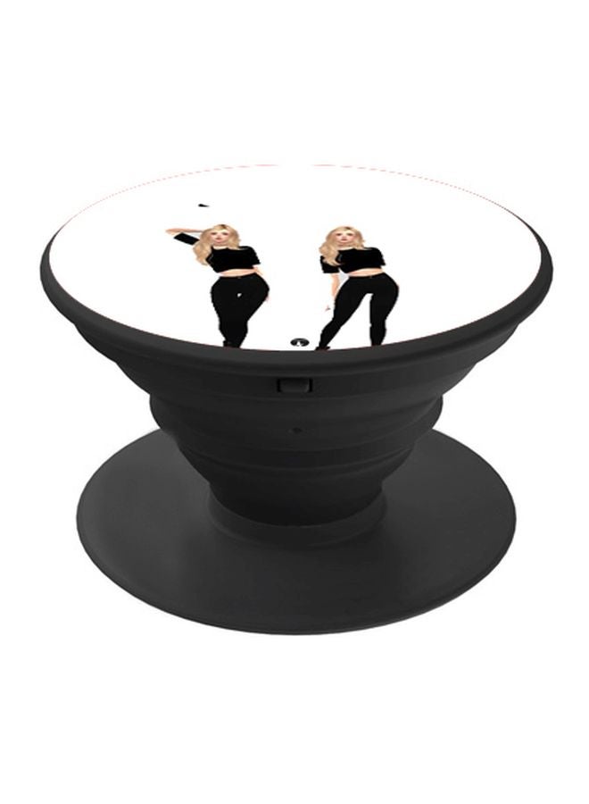 بي بي حامل هاتف بوب سوكيت بطبعة فتاة أبيض/ بيج/ أسود - Image 1