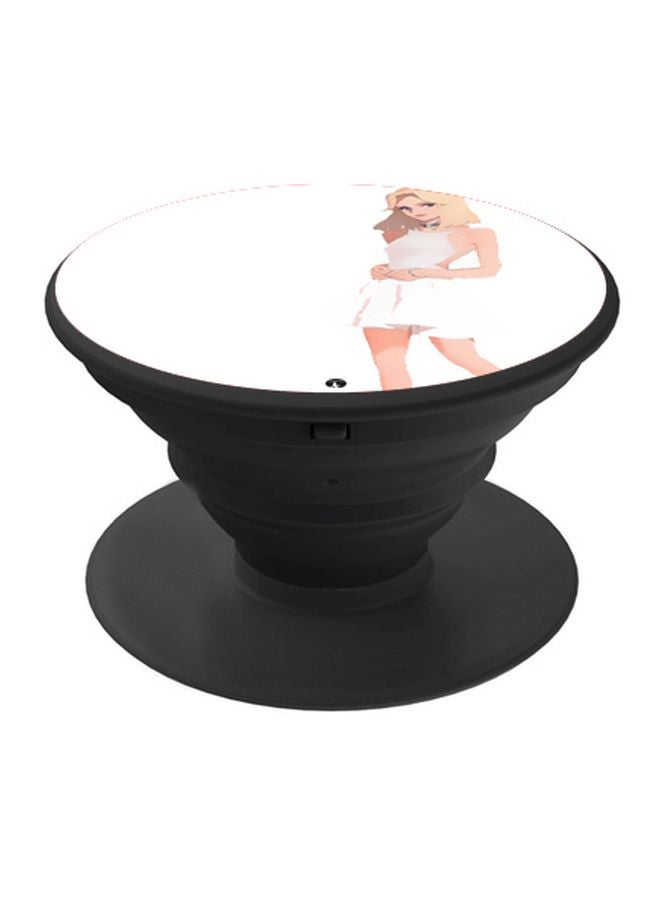 BP Girl Printed Pop Socket Phone Holder White/Beige/Black - Image 1