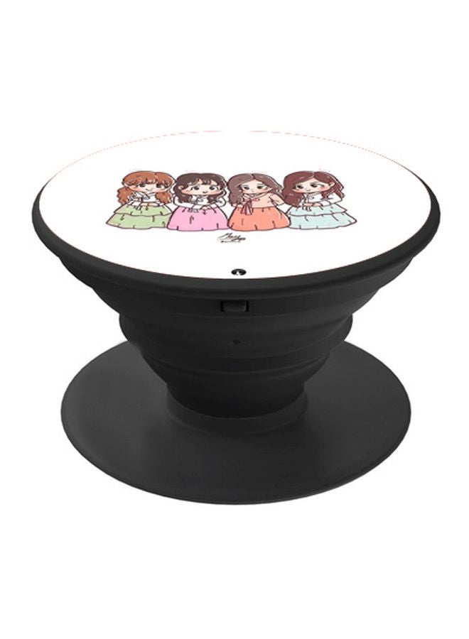 BP Girl Printed Pop Socket Phone Holder White/Pink/Black - Image 1
