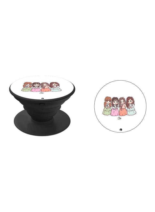 BP Girl Printed Pop Socket Phone Holder White/Pink/Black - Image 2