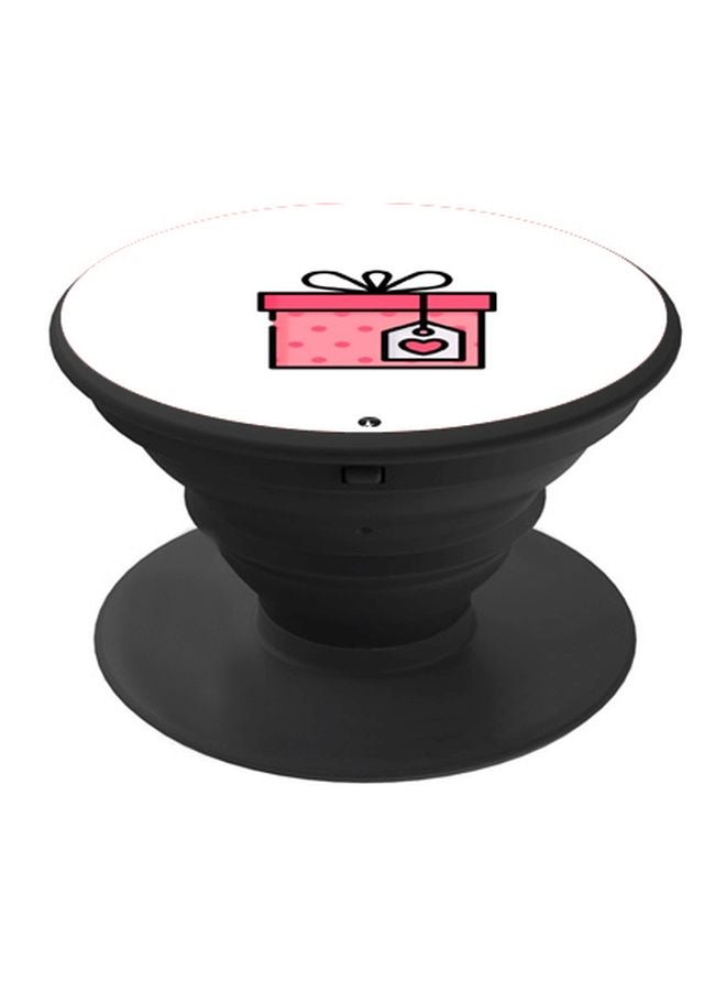 BP Gift Box Printed Pop Socket Phone Holder White/Pink/Black - Image 1