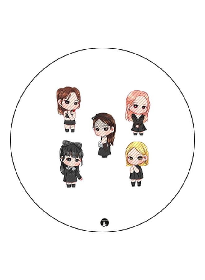 BP Cartoon Girl Printed Pop Socket Phone Holder White/Grey/Pink - Image 2