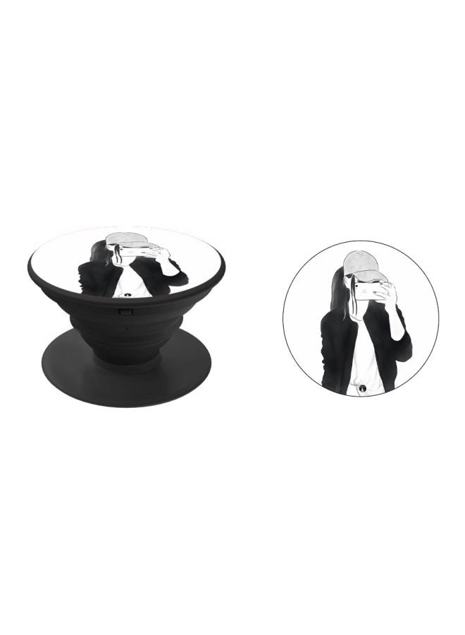 BP Girl With A Camera Printed Pop Socket Phone Holder Black/White/Grey - Image 2