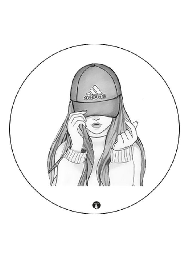 BP BTS Girl Printed Pop Socket Phone Holder White/Grey - Image 2
