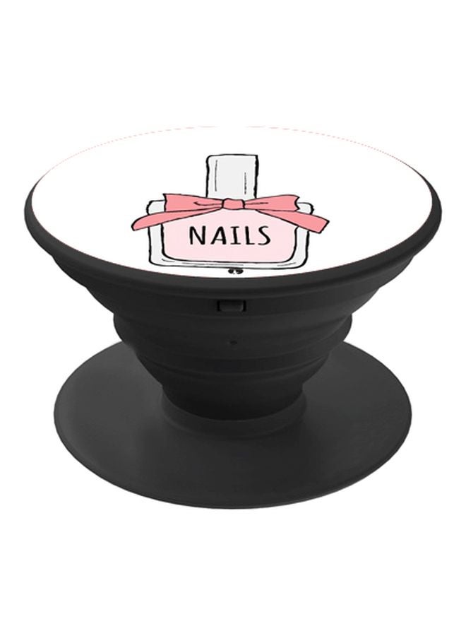 BP Nail Polish Printed Pop Socket Phone Holder White/Pink/Black - Image 1