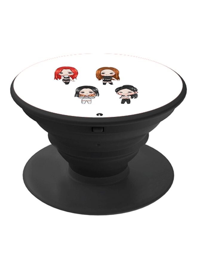 BP Cartoon Girls Printed Pop Socket Phone Holder White/Brown/Black - Image 1