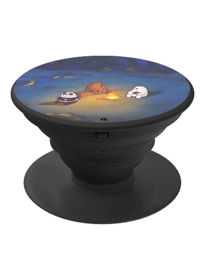 BP Cartoon Printed Pop Socket Phone Holder Blue/Brown/Black - Image 1
