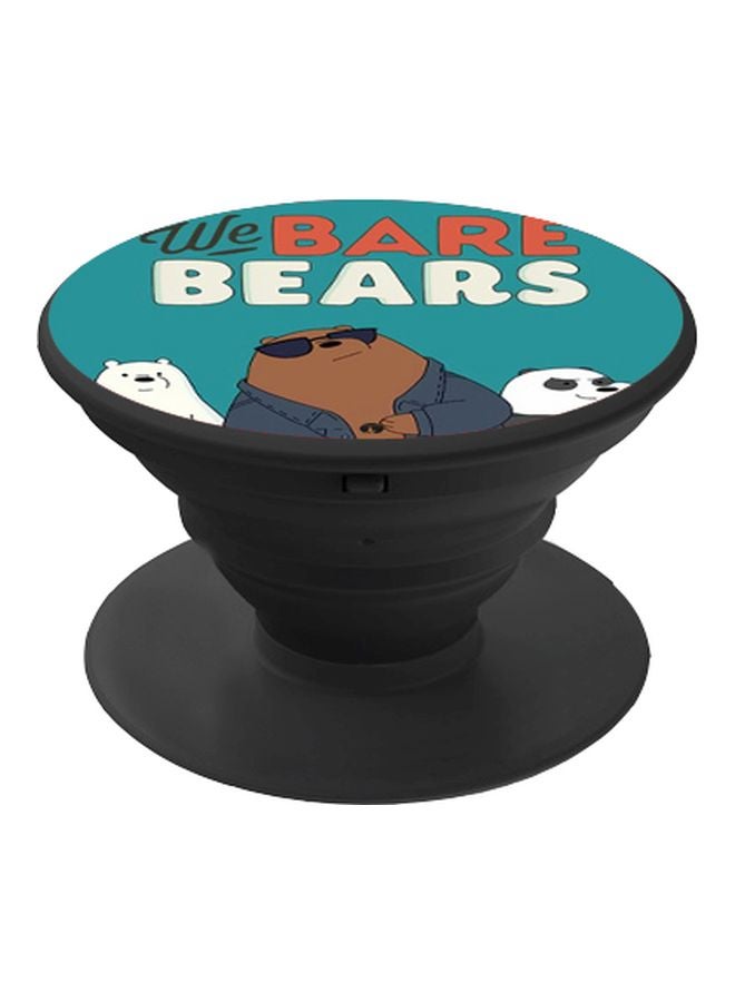 BP Cartoon Printed Pop Socket Phone Holder Blue/Brown/Black - Image 1