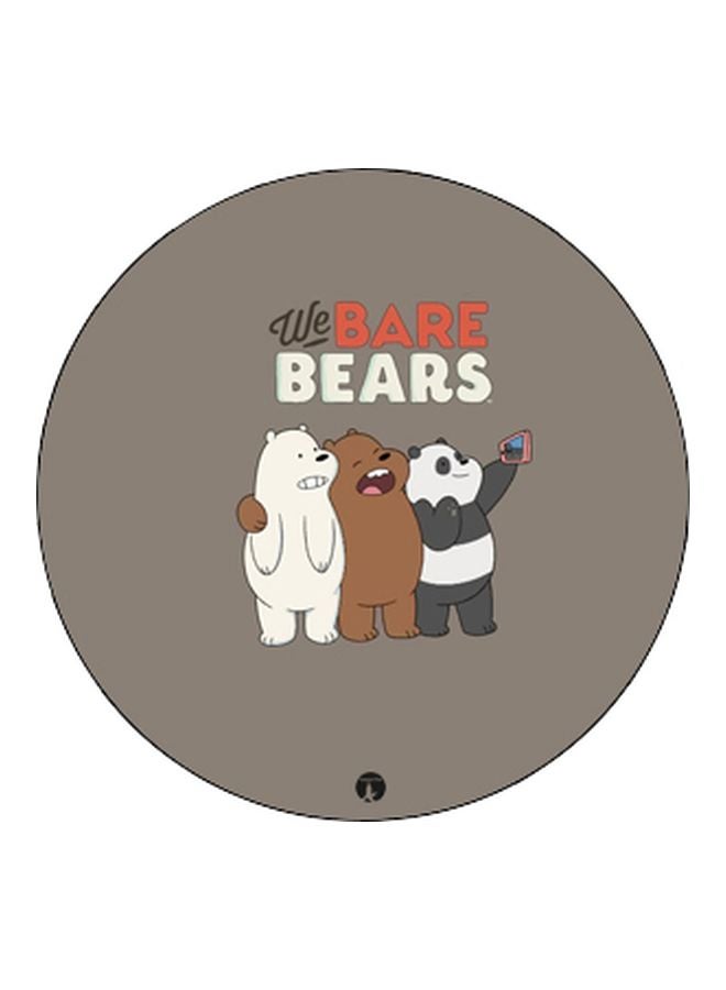 بي بي حامل هاتف على شكل مقبض أصابع منبثق بطبعة رسومات كرتونية بني/أبيض/أسود - Image 2