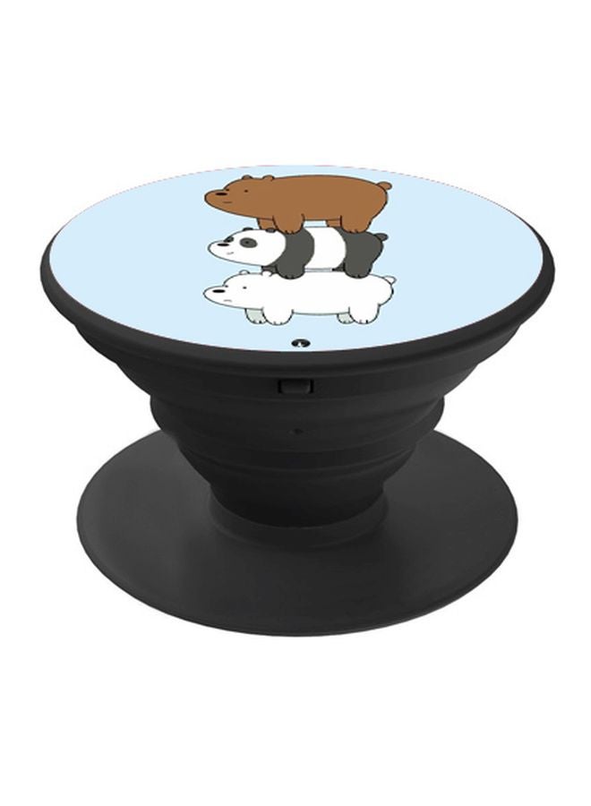 بي بي حامل هاتف على شكل مقبض أصابع منبثق بطبعة رسومات كرتونية أزرق\بني\أسود - Image 1