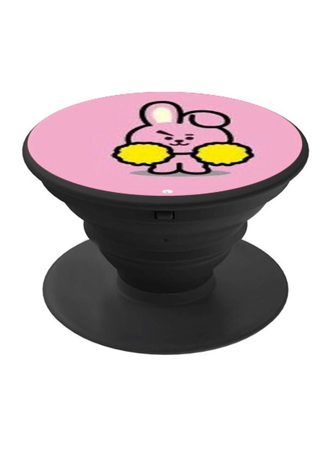 BP Cartoon Printed Pop Socket Holder Black/Pink - Image 1