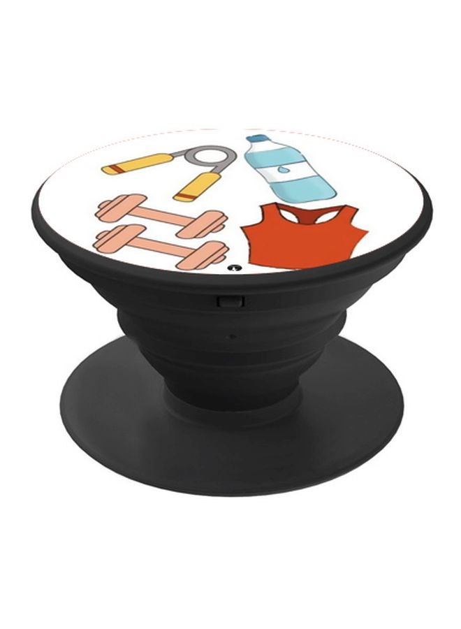 BP Cartoon Printed Pop Socket Holder Black/White/Brown - Image 1