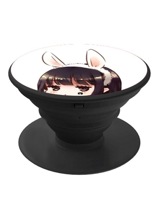 BP Cartoon Printed Pop Socket Holder Black/Brown/White - Image 1