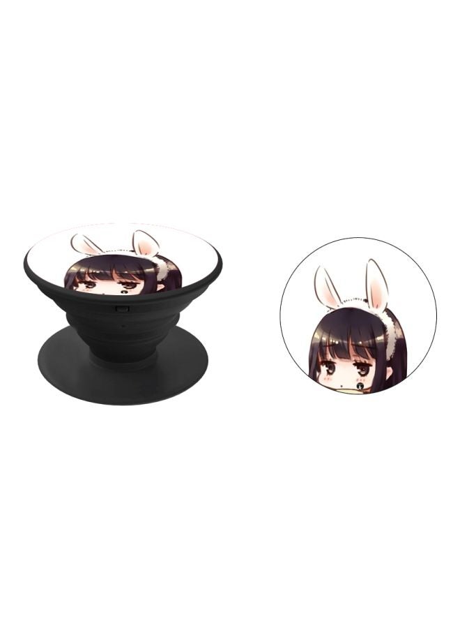 BP Cartoon Printed Pop Socket Holder Black/Brown/White - Image 2